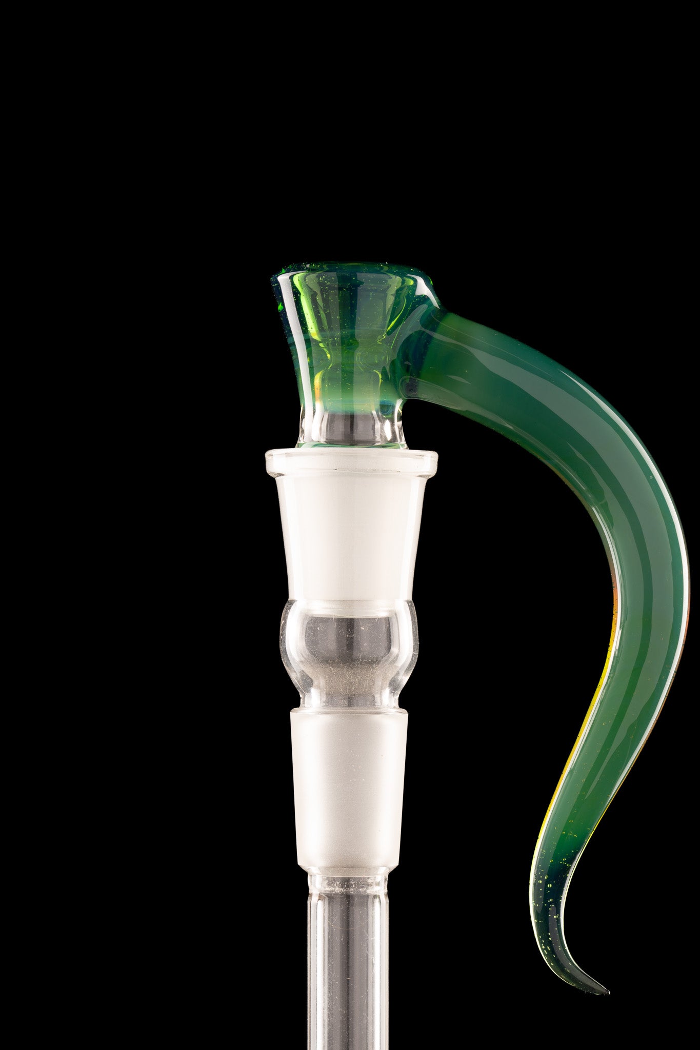 Asu Glass - 18mm 3-Hole Accented Horn Slide - Light Green Energy