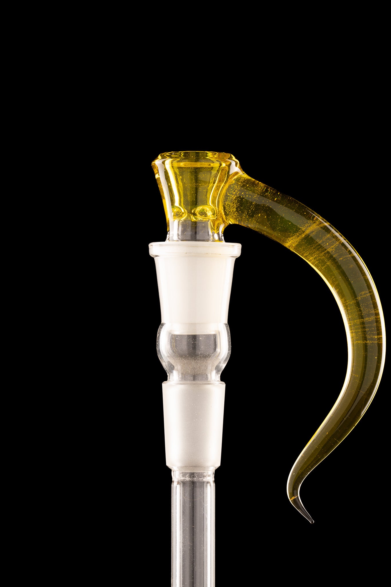 Asu Glass - 18mm 3-Hole Accented Horn Slide - Yellow Opal