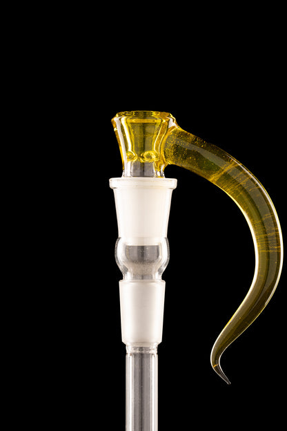 Asu Glass - 18mm 3-Hole Accented Horn Slide - Yellow Opal