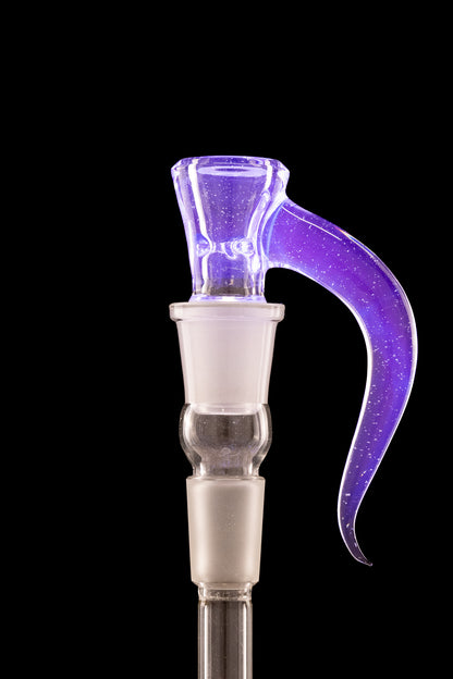 Asu Glass - 18mm 3-Hole Accented Horn Slide - Sprites (UV)