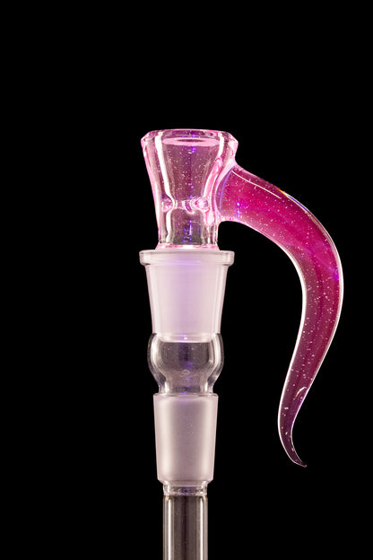 Asu Glass - 18mm 3-Hole Accented Horn Slide - Sprites (UV)