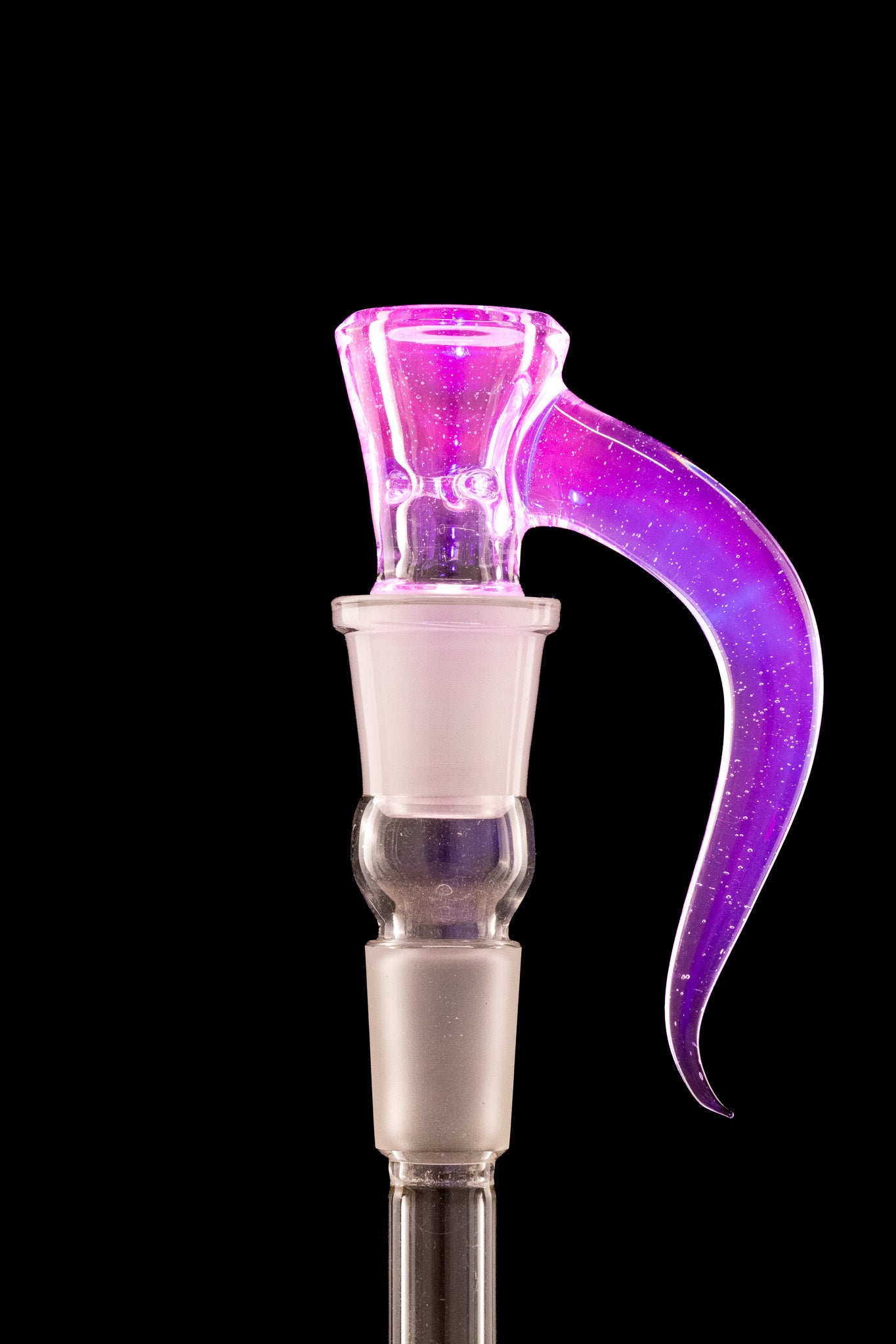 Asu Glass - 18mm 3-Hole Accented Horn Slide - Sprites (UV)