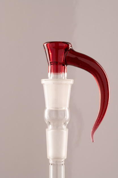 Asu Glass - 18mm 3-Hole Accented Horn Slide - Pomegranate