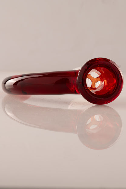 Asu Glass - 18mm 3-Hole Accented Horn Slide - Karma Gold Ruby