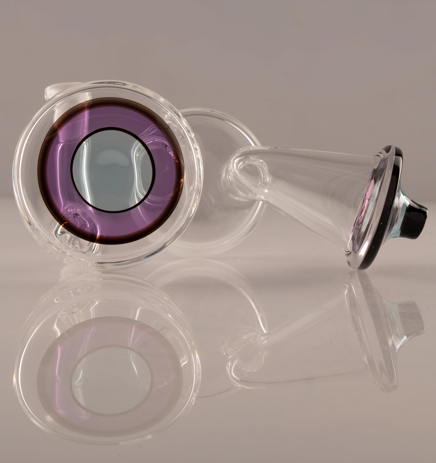 Asu Glass - 10mm Encalmo Rig - Gold Purple/Transparent Marina