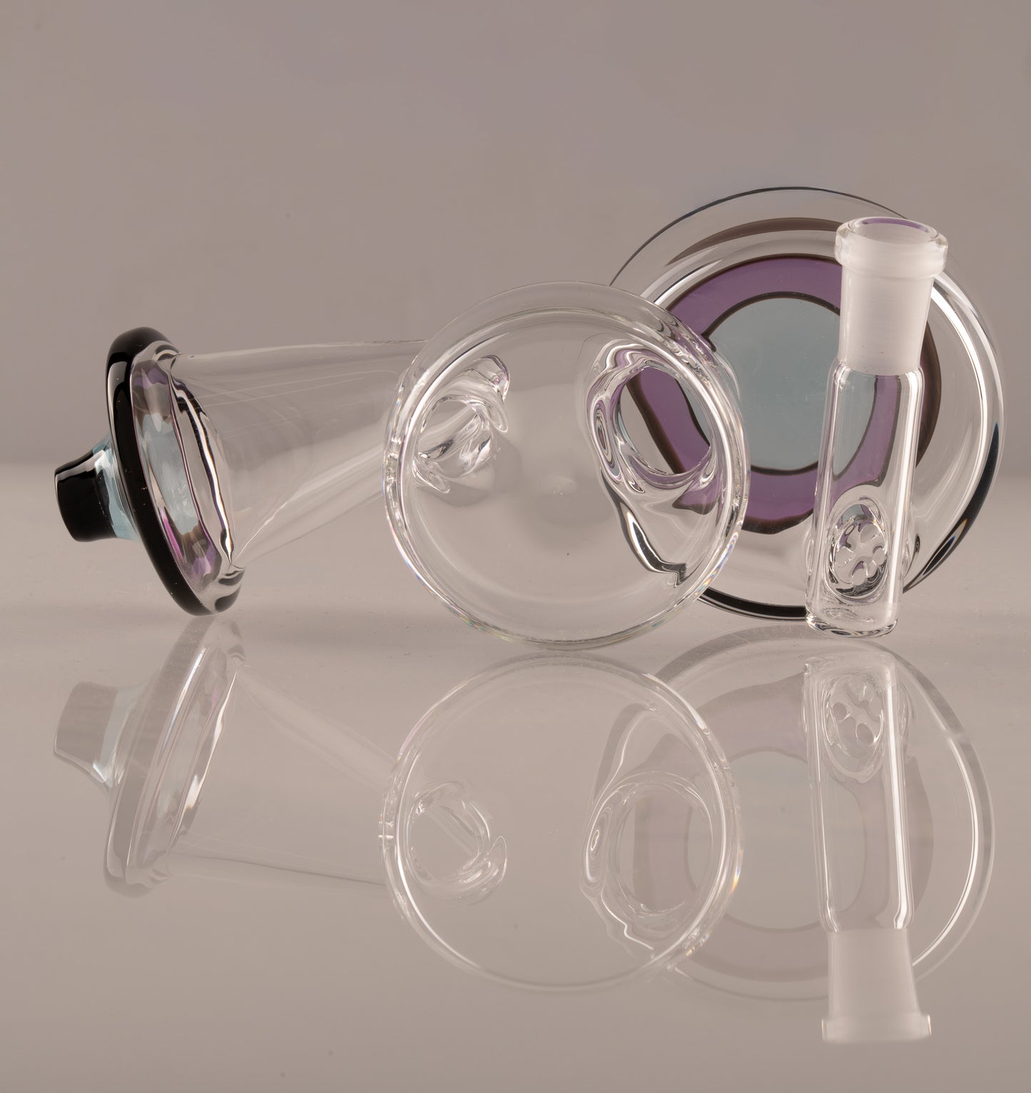 Asu Glass - 10mm Encalmo Rig - Gold Purple/Transparent Marina