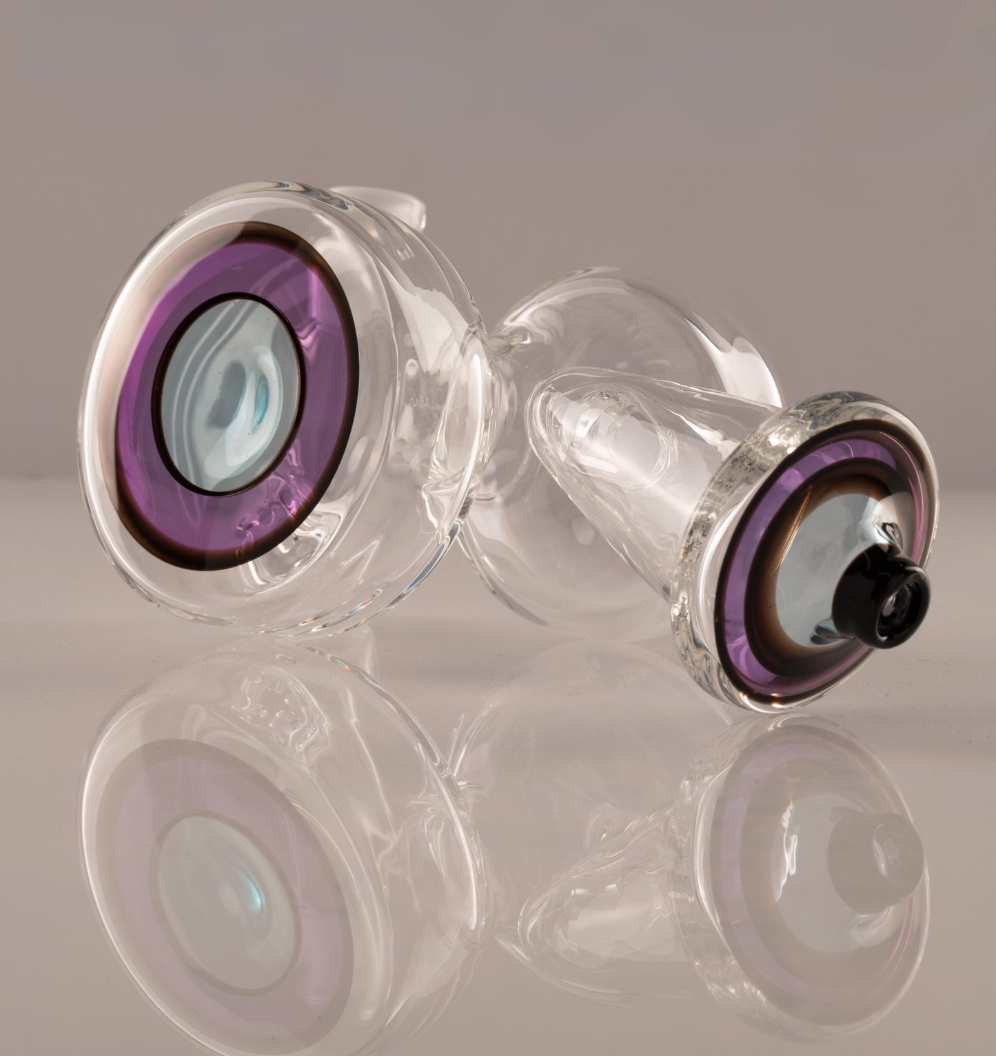 Asu Glass - 10mm Encalmo Rig - Gold Purple/Transparent Marina