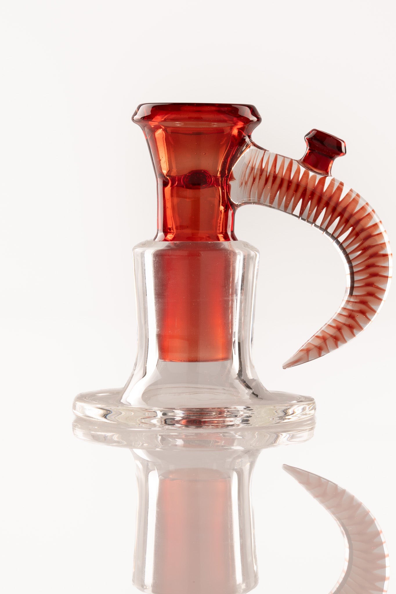 Jamms Glass - 18mm 4 Hole Full Work W/ Cane Handle - Ruby Slippers