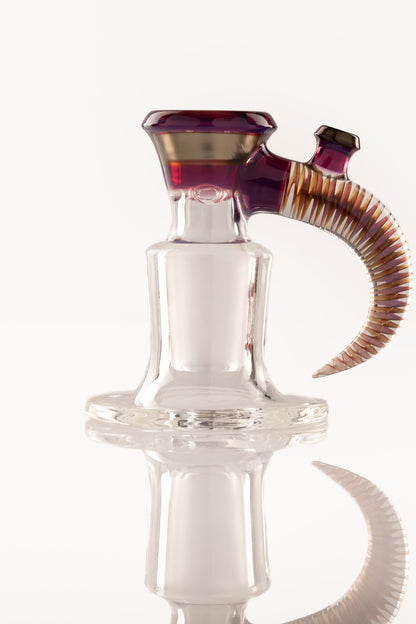 Jamms Glass - 18mm 4 Hole Two Tone Encalmo Slide W/ Cane Handle - Electrum / Royal Jelly