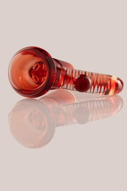 Jamms Glass - 18mm 4 Hole Full Work W/ Cane Handle - Ruby Slippers