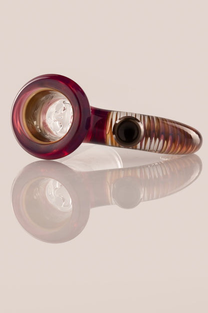 Jamms Glass - 18mm 4 Hole Two Tone Encalmo Slide W/ Cane Handle - Electrum / Royal Jelly