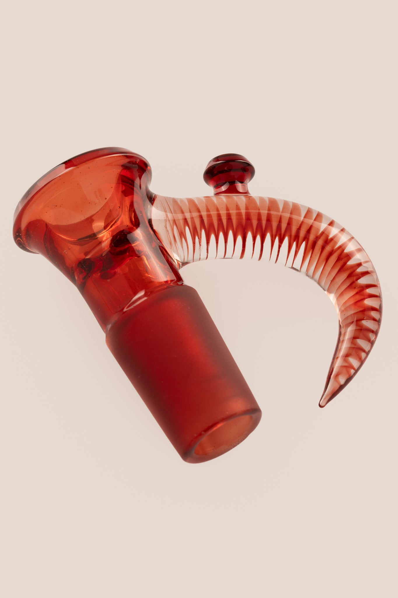 Jamms Glass - 18mm 4 Hole Full Work W/ Cane Handle - Ruby Slippers