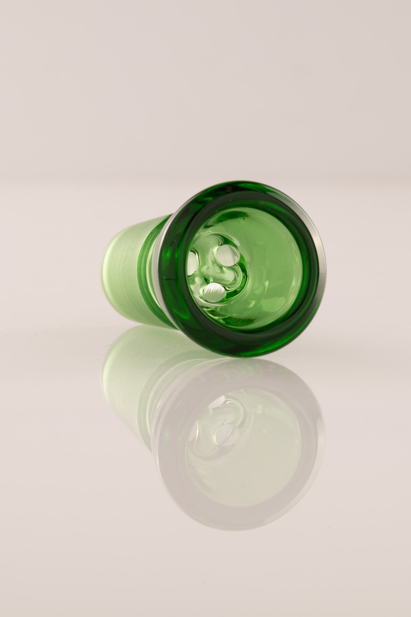 Asu Glass - Full Work 18mm 3 Hole "Budget Bowl" - Emerald Green