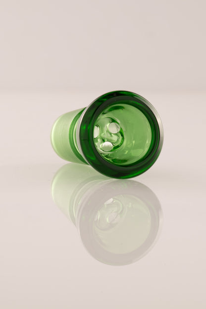Asu Glass - Full Work 18mm 3 Hole "Budget Bowl" - Emerald Green