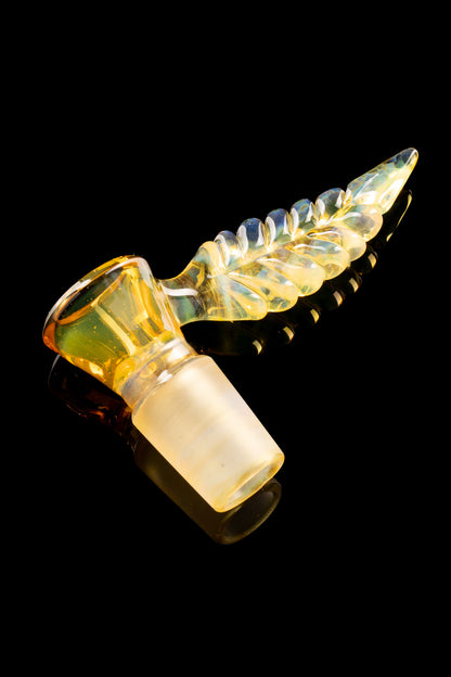 Asu Glass - Full Work 18mm 3 Hole w/ Leaf Handle - Vaxxine