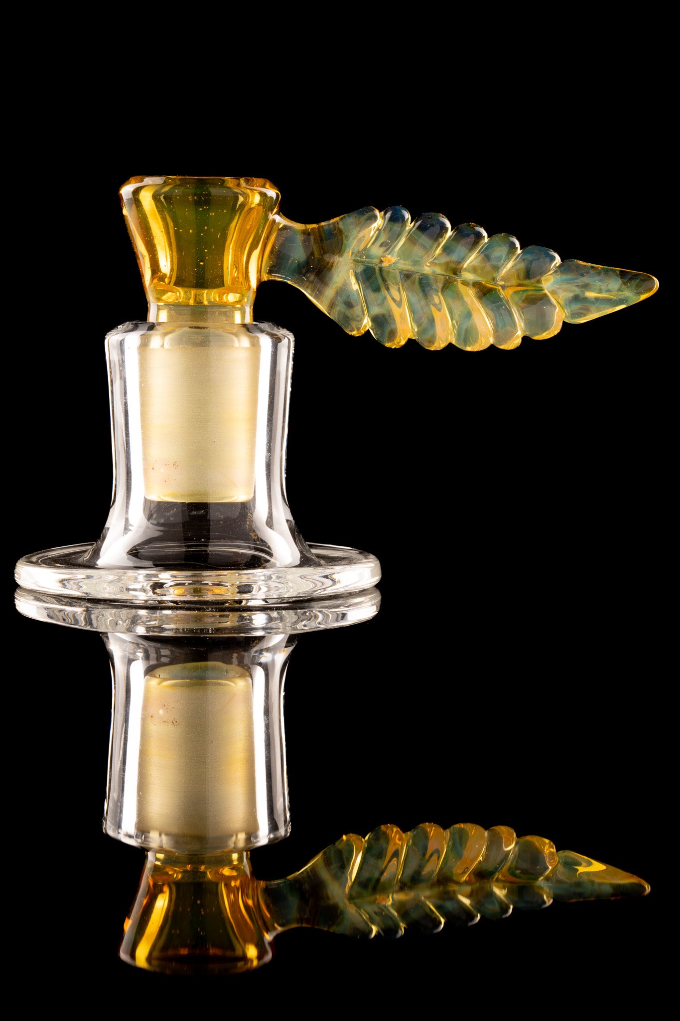 Asu Glass - Full Work 18mm 3 Hole w/ Leaf Handle - Vaxxine