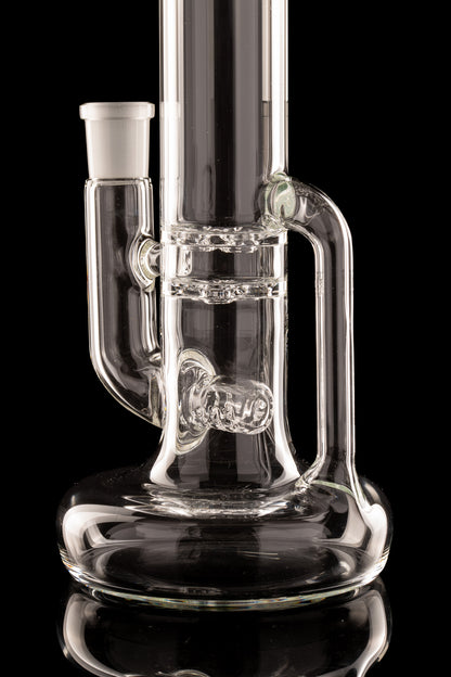 Green Belt Glass - Clear 44mm Hollow Foot Blooper W/ Drain - 1