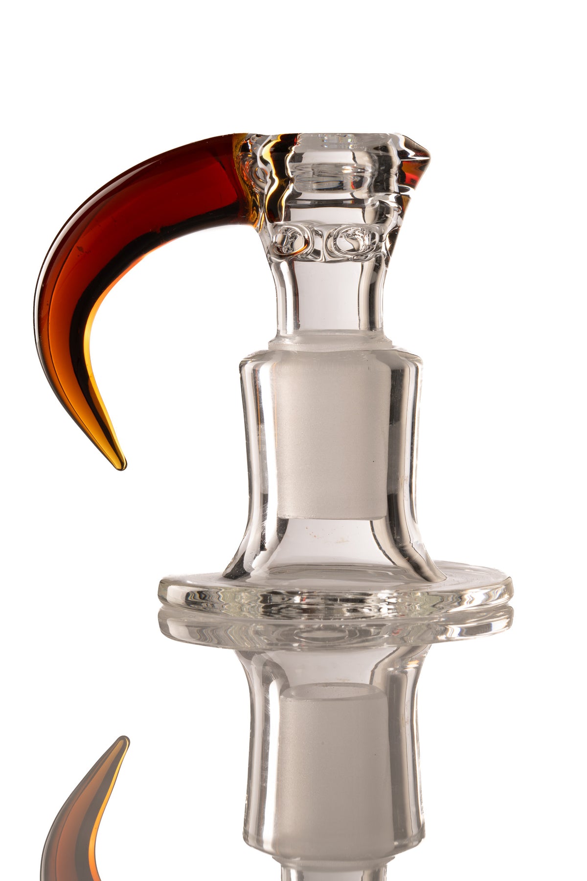 Green Belt Glass - 18mm 4 Hole Clear Slide W/ Colour Horn - Maple Syrup
