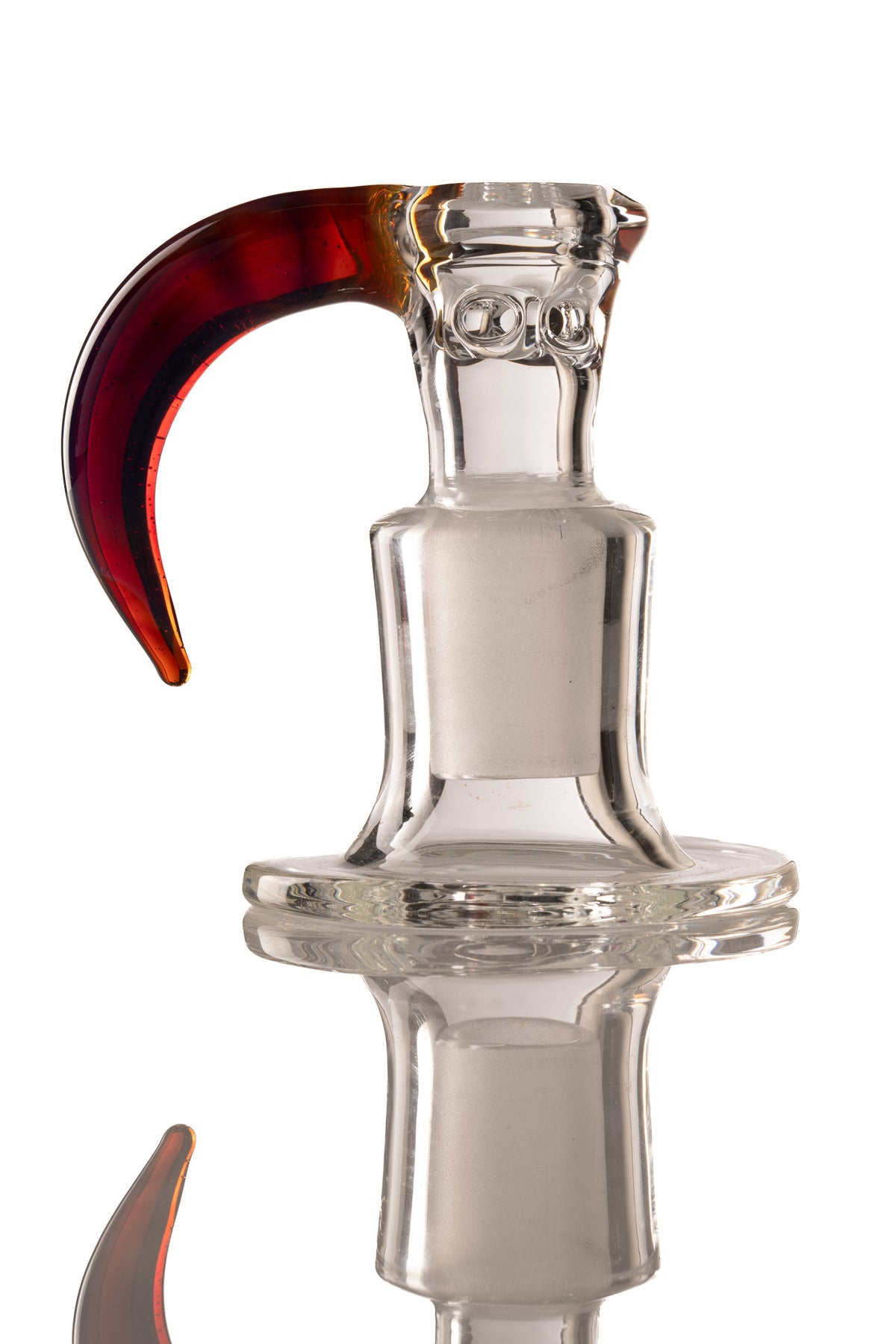 Green Belt Glass - 18mm 4 Hole Clear Slide W/ Colour Horn - Golden Amber
