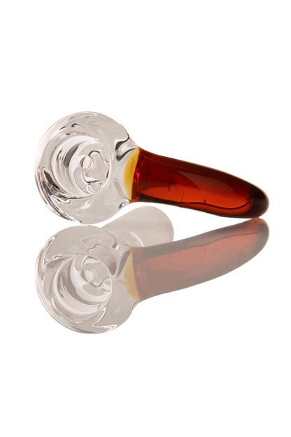 Green Belt Glass - 18mm 4 Hole Clear Slide W/ Colour Horn - Maple Syrup