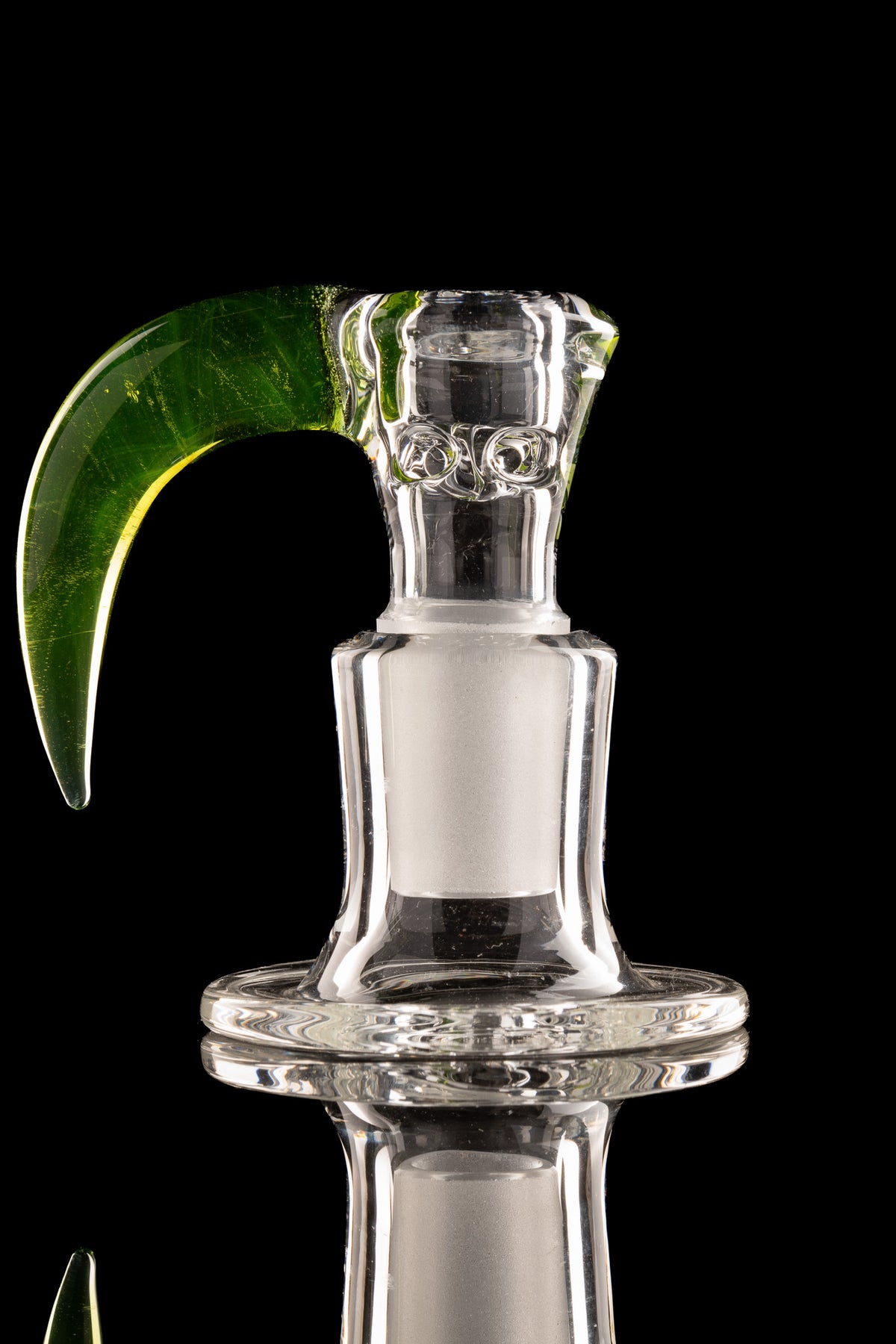 Green Belt Glass - 18mm 4 Hole Clear Slide W/ Colour Horn - Sour Apple