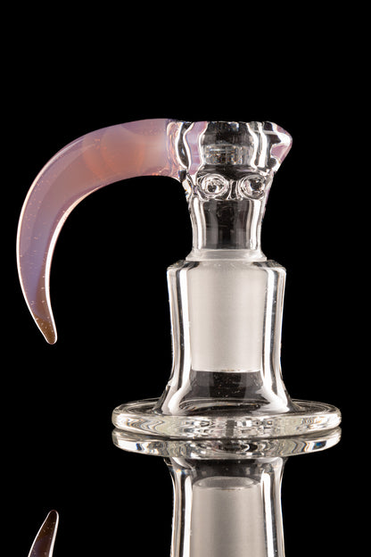 Green Belt Glass - 18mm 4 Hole Clear Slide W/ Colour Horn - Opal Peach