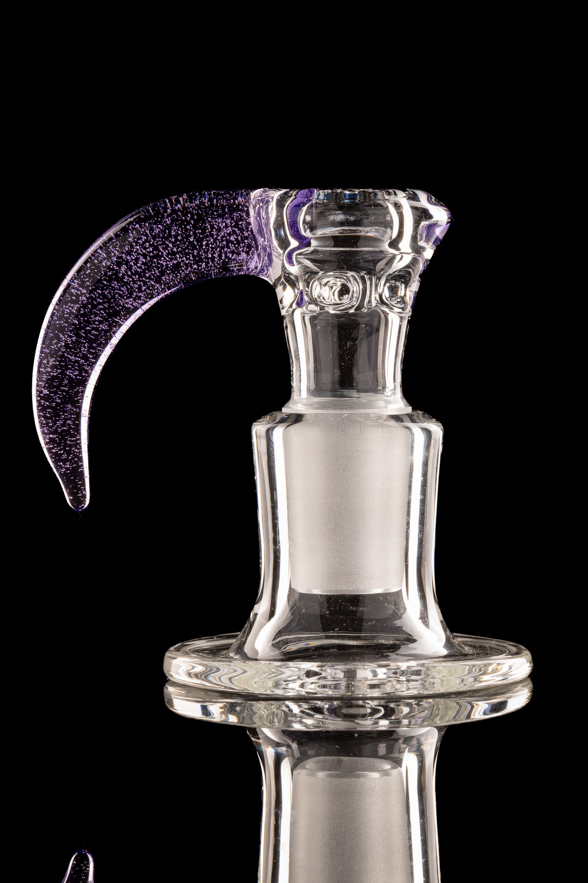 Green Belt Glass - 18mm 4 Hole Clear Slide W/ Colour Horn - Prince