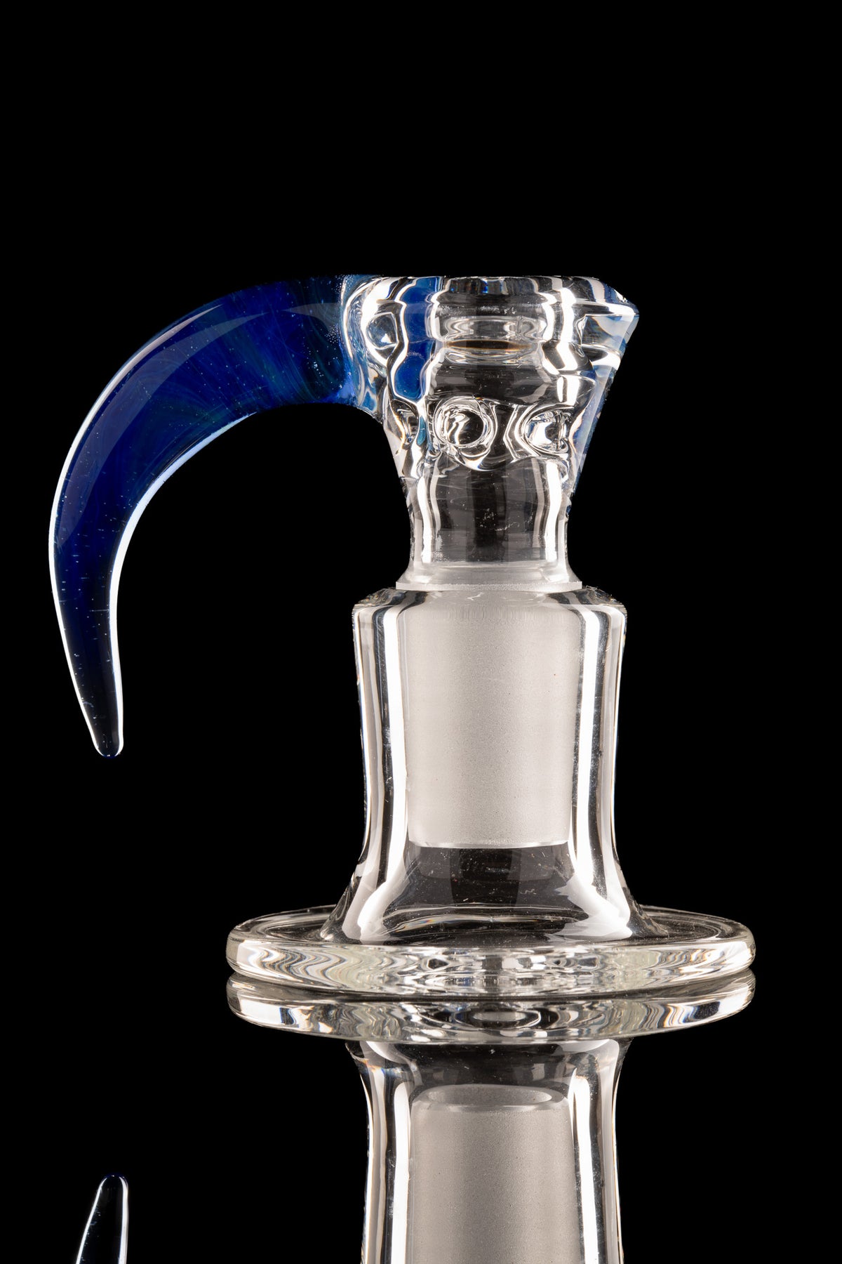 Green Belt Glass - 18mm 4 Hole Clear Slide W/ Colour Horn - Dragons Tears
