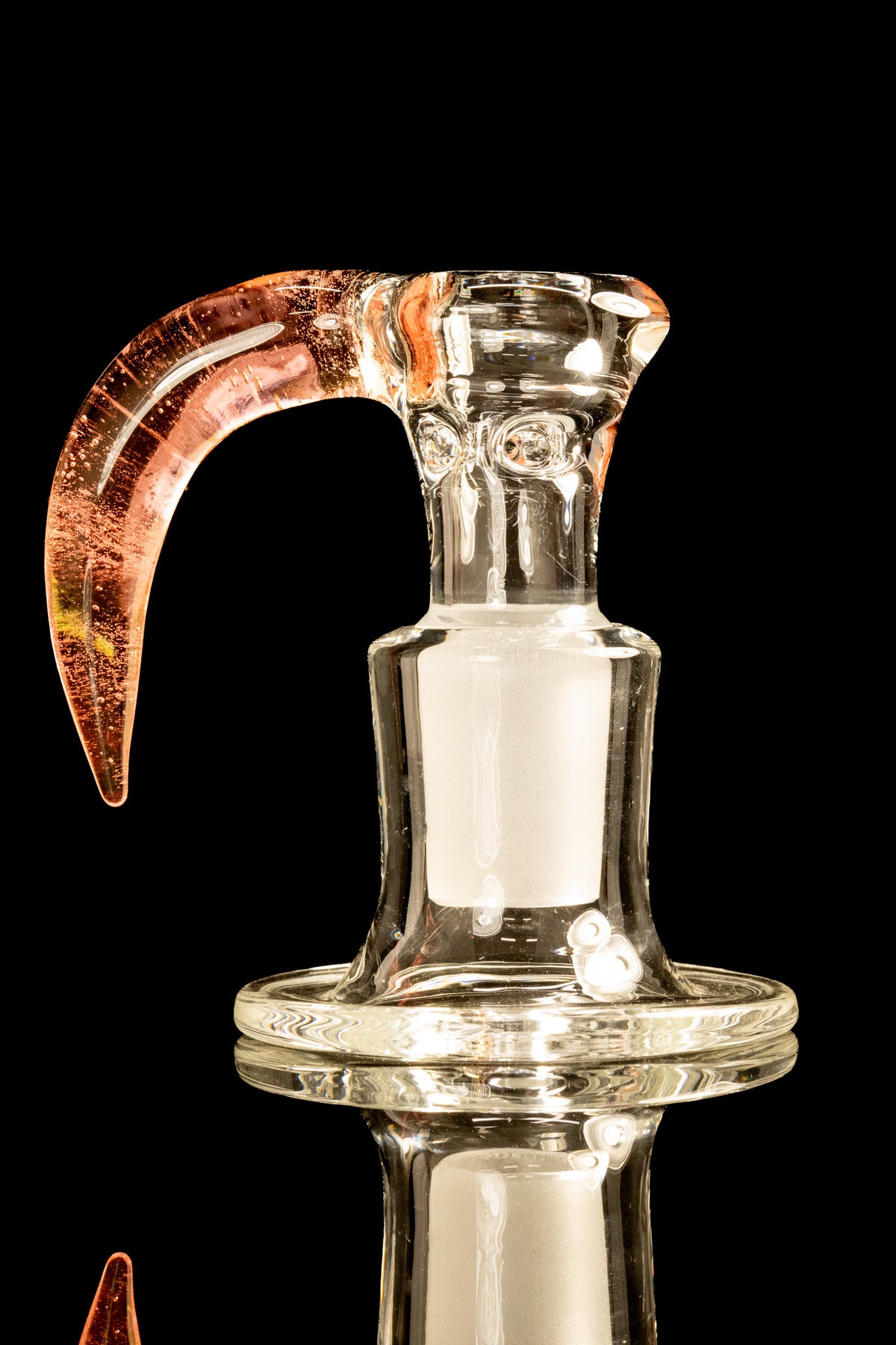 Green Belt Glass - 18mm 4 Hole Clear Slide W/ Colour Horn - Serum (CFL)