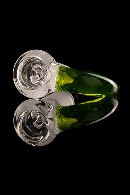 Green Belt Glass - 18mm 4 Hole Clear Slide W/ Colour Horn - Sour Apple