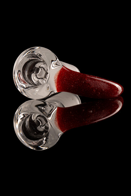 Green Belt Glass - 18mm 4 Hole Clear Slide W/ Colour Horn - Red Blizzard