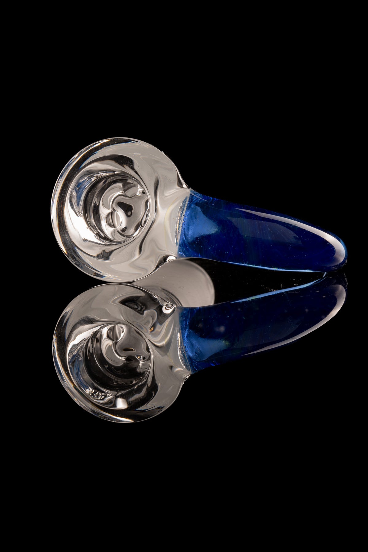 Green Belt Glass - 18mm 4 Hole Clear Slide W/ Colour Horn - Dragons Tears