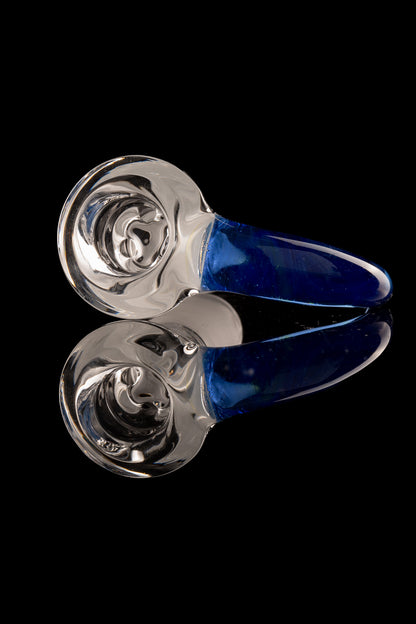 Green Belt Glass - 18mm 4 Hole Clear Slide W/ Colour Horn - Dragons Tears
