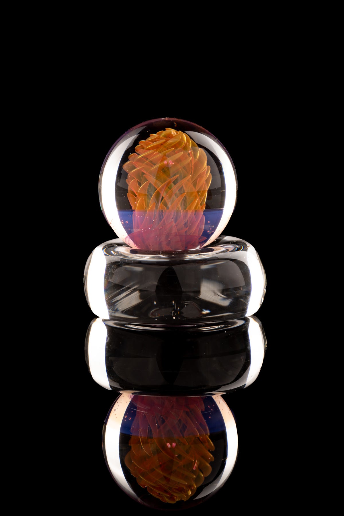 Kitty Meow Glass - Fumed Implosion Marble/Slurper Top - 2
