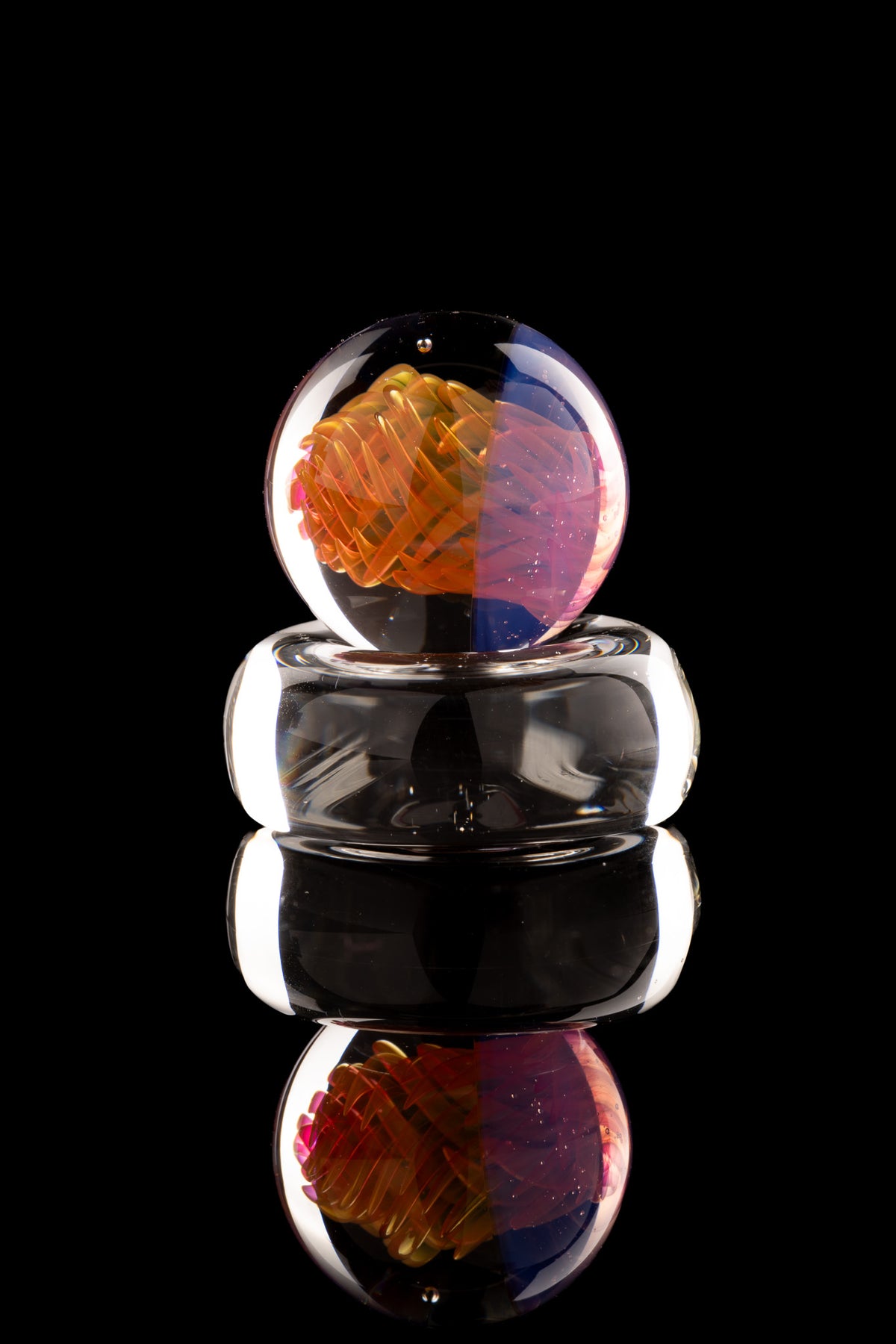 Kitty Meow Glass - Fumed Implosion Marble/Slurper Top - 2