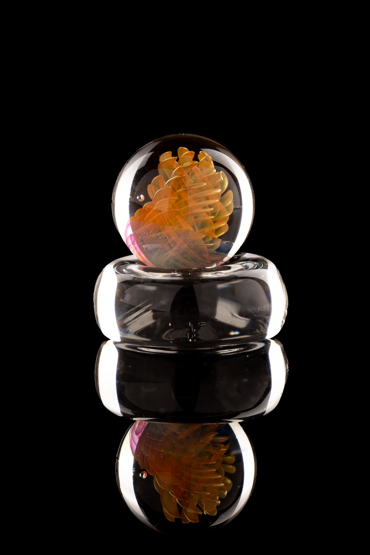 Kitty Meow Glass - Fumed Implosion Marble/Slurper Top - 4