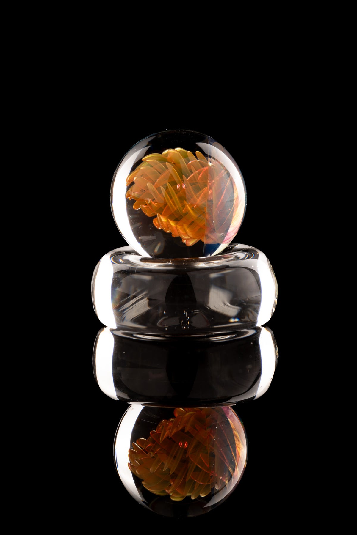 Kitty Meow Glass - Fumed Implosion Marble/Slurper Top - 4