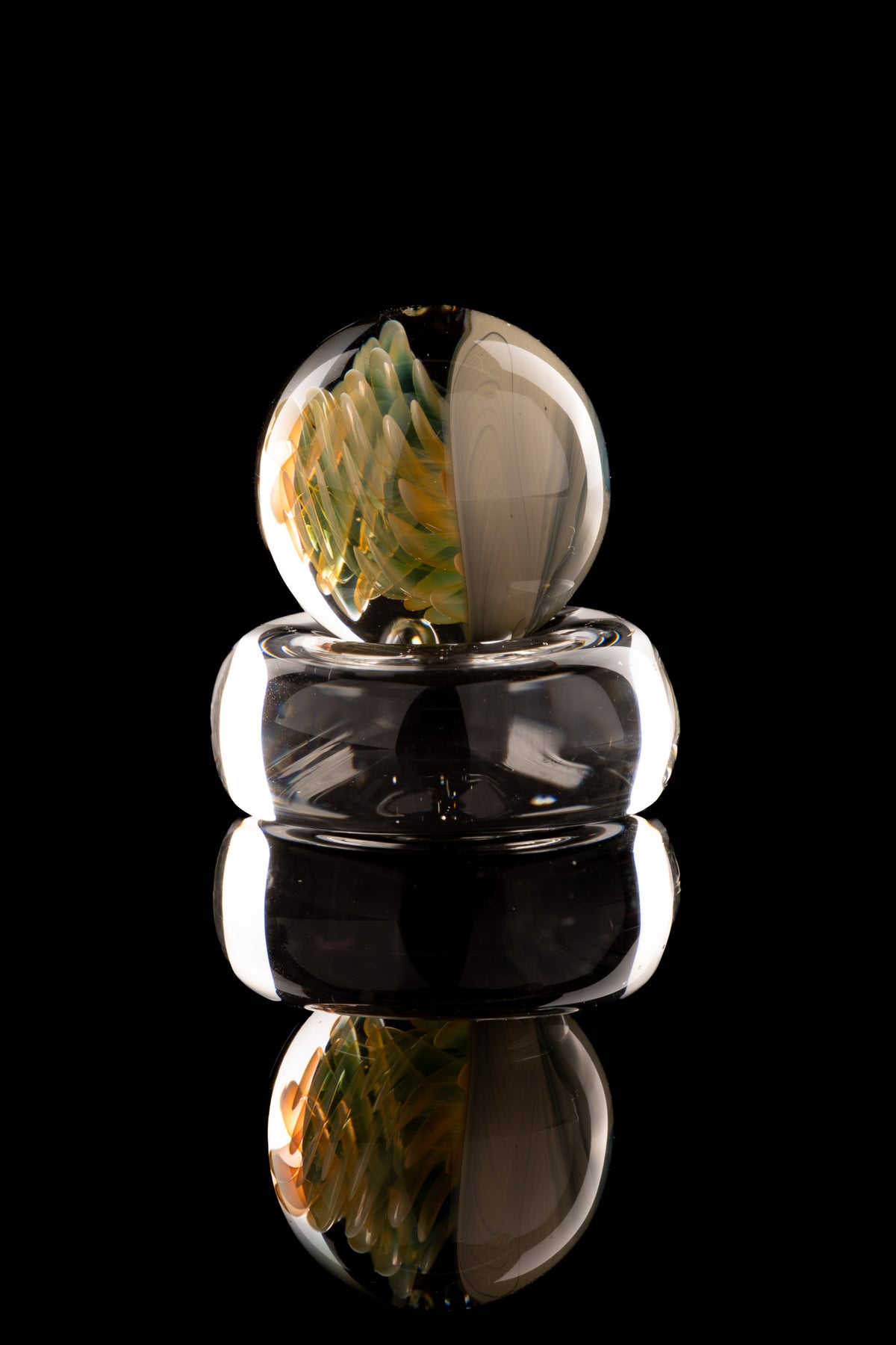 Kitty Meow Glass - Fumed Implosion Marble/Slurper Top - 6