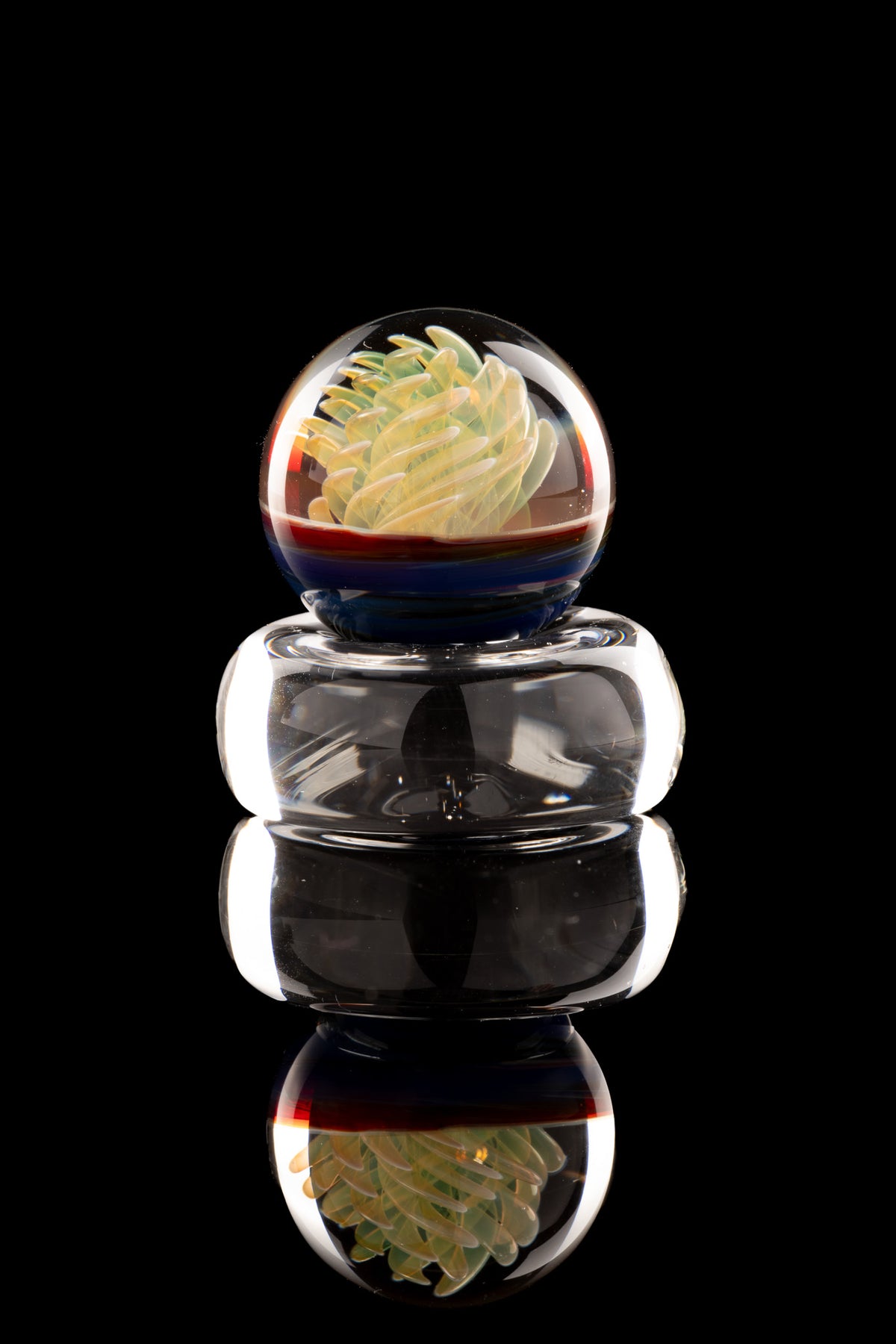 Kitty Meow Glass - Fumed Implosion Marble/Slurper Top - 7