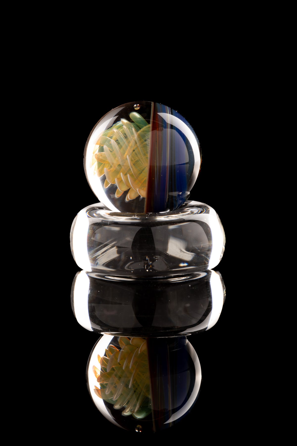 Kitty Meow Glass - Fumed Implosion Marble/Slurper Top - 7