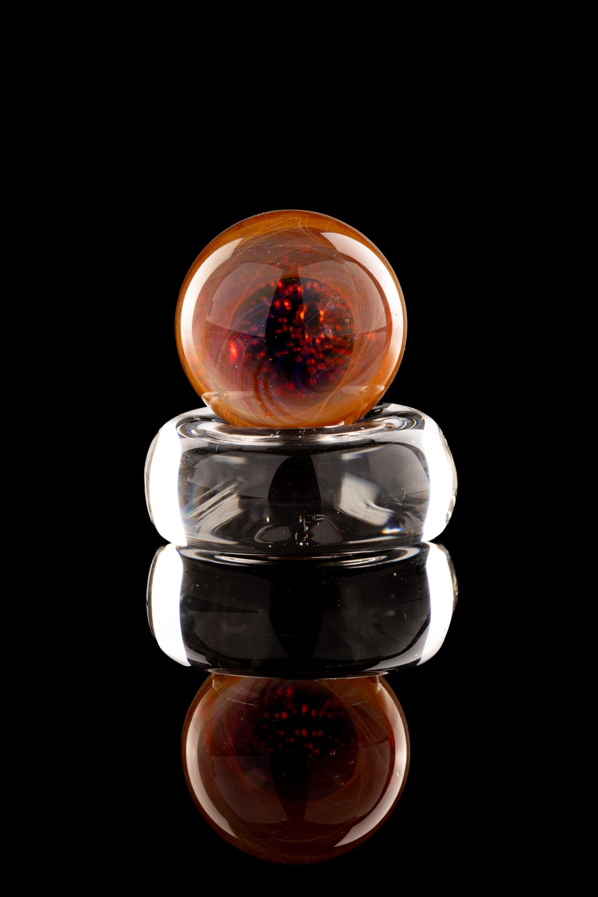 Kitty Meow Glass -Amber Purple Marble/Slurper Top