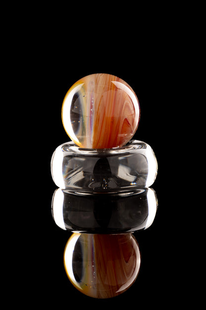 Kitty Meow Glass -Amber Purple Marble/Slurper Top