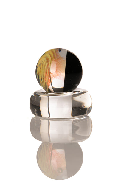 Kitty Meow Glass - Fumed Implosion Marble/Slurper Top - 8
