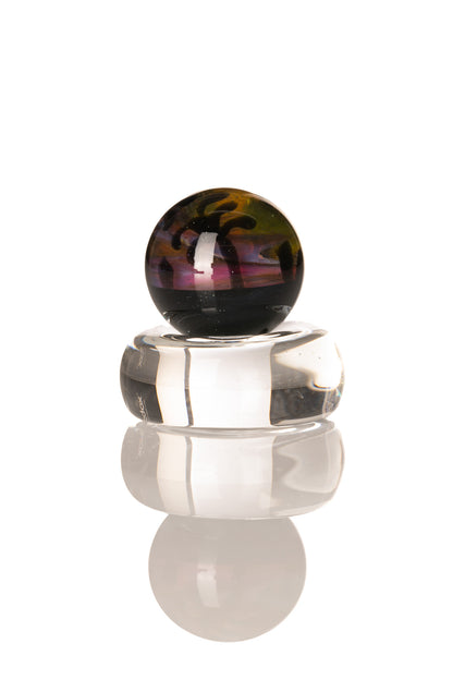 Kitty Meow Glass - Beach Scene Marble/Slurper Top