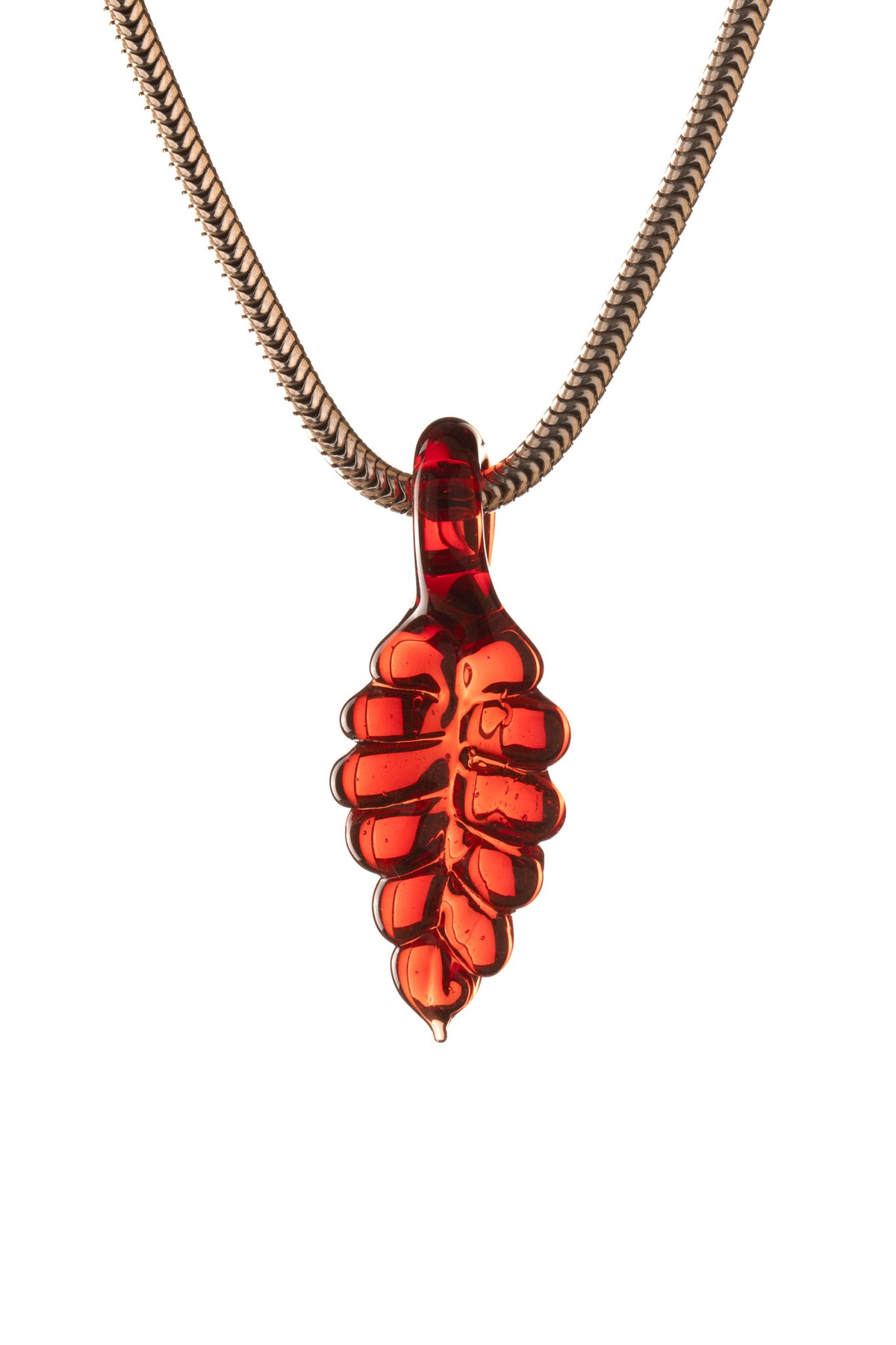 Kitty Meow Glass - Full Colour Leaf Pendant - 1