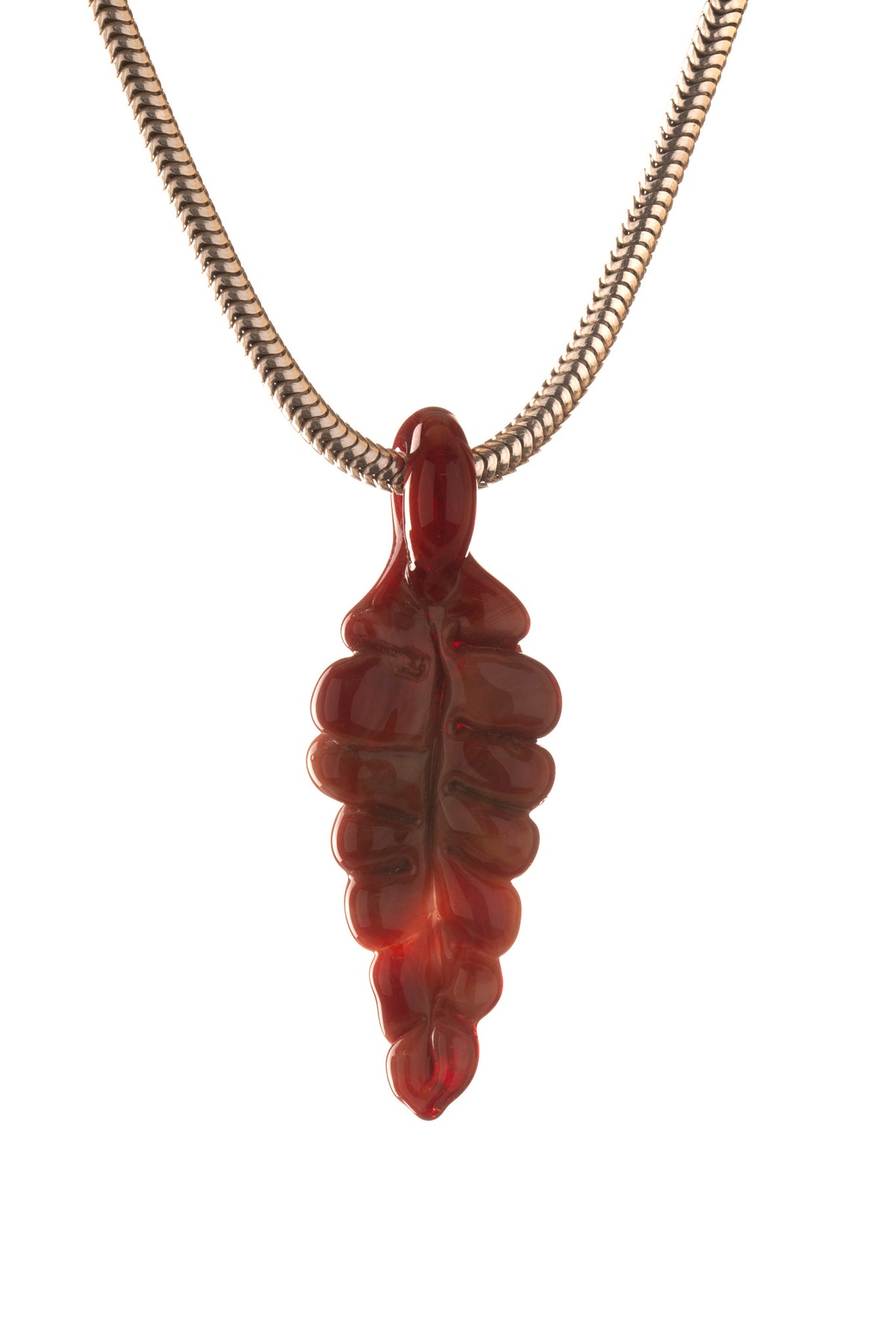 Kitty Meow Glass - Full Colour Leaf Pendant - 3