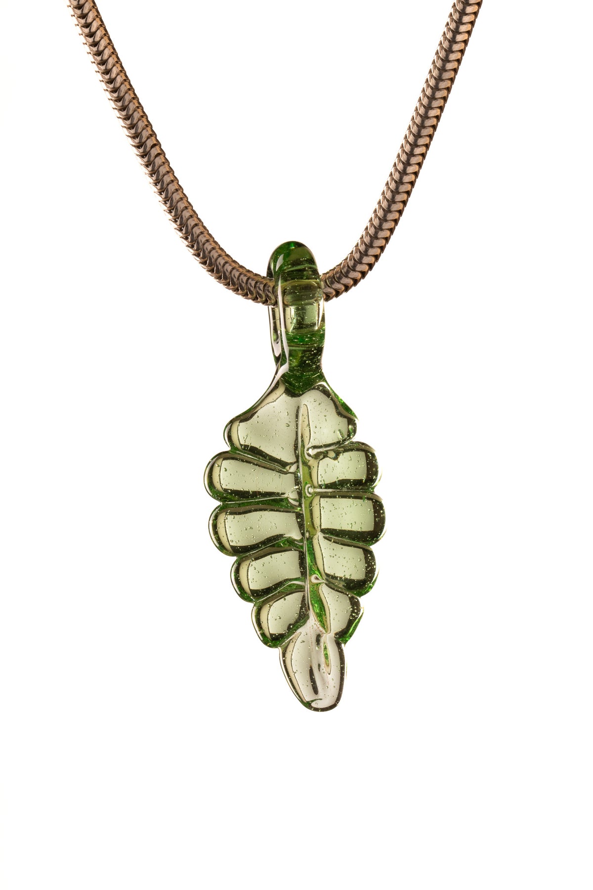 Kitty Meow Glass - Full Colour Leaf Pendant - 4