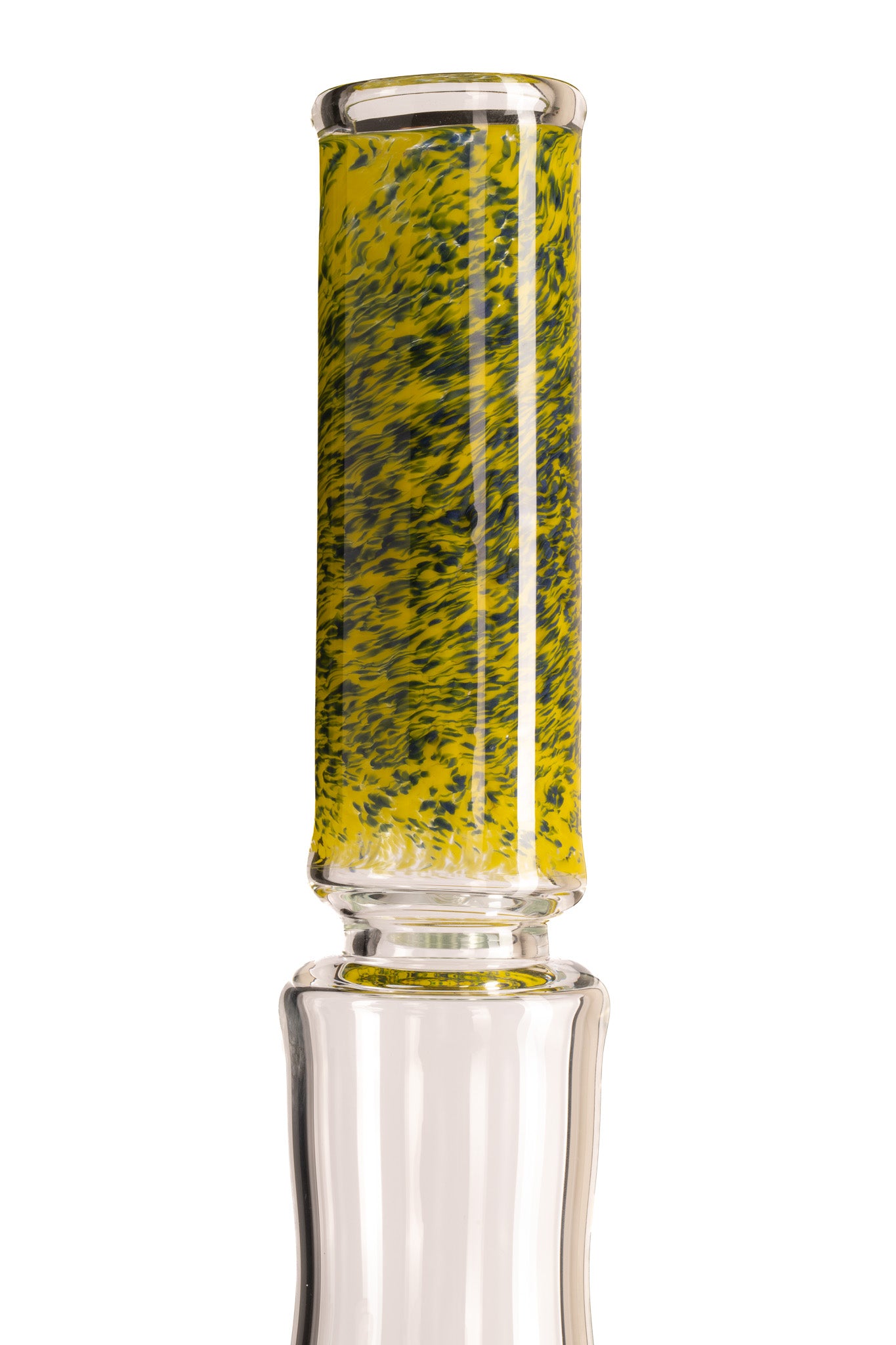 Mastah Glass - Hollow Foot Bong W/ Frit - Blue Slyme/Golden Rod