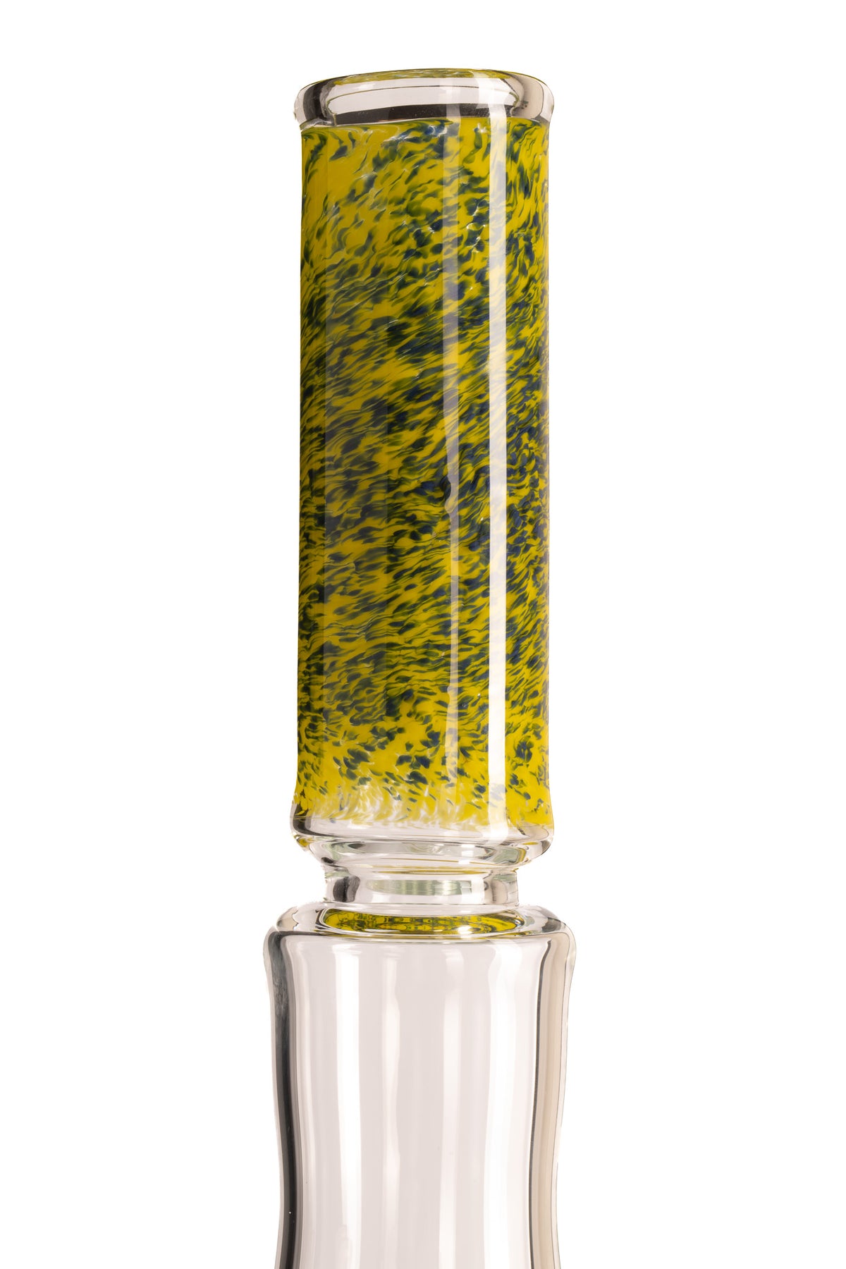 Mastah Glass - Hollow Foot Bong W/ Frit - Blue Slyme/Golden Rod