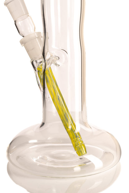 Mastah Glass - Hollow Foot Bong W/ Frit - Blue Slyme/Golden Rod